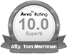 Avvo Raing 10.0 Superb Top Attorney Litigation